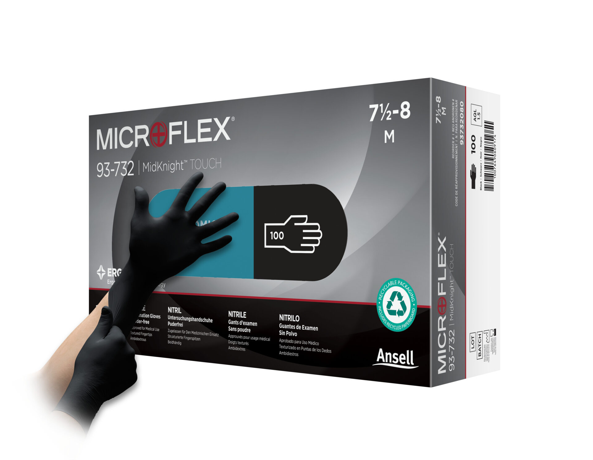 _MICROFLEX 93-732 Box Front 3D – Box with Glove